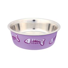 Миска металлическая "TRIXIE" для кошек 0,25л/диам.12см , с рисунком