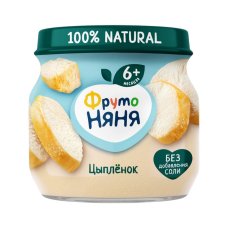 Пюре мясное цыпленок вес 80г ДП ФРУТОНЯНЯ