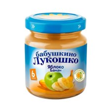 Пюре из яблок и бананов вес 100г ДП Бабушкино Лукошко