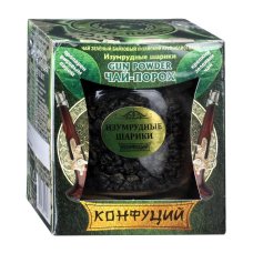 Чай Конфуций зеленый китайский Изумрудные шарики – Ган Паудер вес 90г