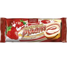 Рулет Русский бисквит клубника со сливками 175г