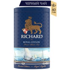 Чай Richard Royal Ceylon черн. круп. лист ж/б вес 80 г