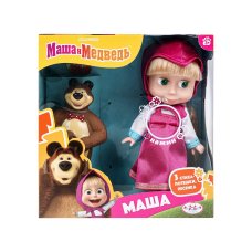 Кукла Маша и Медведь маша 15см озвуч мишка кор КАРАПУЗ