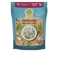 Пряная морская соль "ЧЕСНОК и ЧЕНРНЫЙ ПЕРЕЦ" 150г.