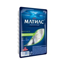 Филе сельди деликатес "Матиас" свежая зелень Санта Бремор вес 250г