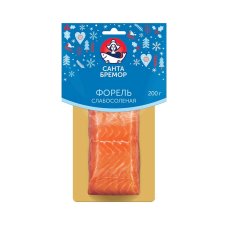 Форель филе-кус. слабосоленая Санта Бремор в/у вес 200гр