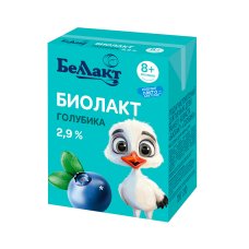 Продукт кисломолочный для питания детей раннего возраста "Биолакт" "Голубика", массовая доля жира 2,9%, Tetra Brik Aseptic (TBA) 210 г Беллакт