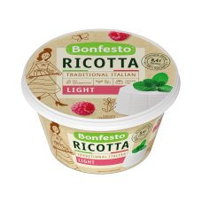 Сыр мягкий РИКОТТА с массовой долей жира в сухом веществе 40% Bonfesto вес 250г.