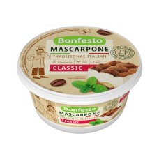 Сыр мягкий сливочный МАСКАРПОНЕ жир. 78% в сух в-ве вес 250г Bonfesto
