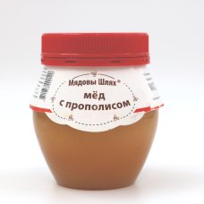 Мед с прополисом «Медовые рецепты здоровья» Мядовы шлях банка пластик вес 350 г