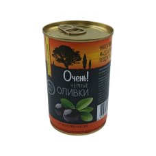 Чёрные оливки с косточками "Очень" 300г