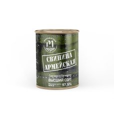 Консервы мясн куск ст Свинина Армейская в/с вес 338г Велес-Мит