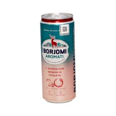 Напиток безалкогольный на основе природной минеральной воды "Боржоми" со вкусом вишни и граната "Боржоми Флейворд Вотер"(Borjomi Flavored Water) сильногазированный.