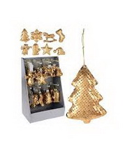 Украшение елочное подвесное 10см, цвет золотой, арт. CAA642000 в ассортименте