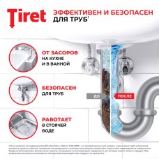 Гель для устранения засоров в трубах TIRET ТУРБО 500мл