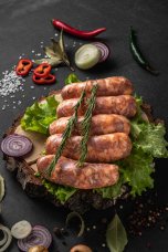 Полуфабрикат рубленый мясной формованный охлажденный Колбаса свиная для барбекю новая