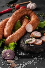 Изделие колбасное мясное Колбаса Славянская варено-копченая в/с вес