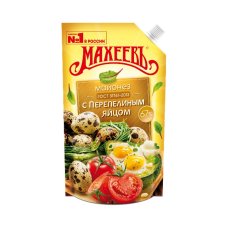 Майонез "Махеевъ" с перепелиным яйцом жир. 67 % дой-пак с дозатором 380 г/400 мл