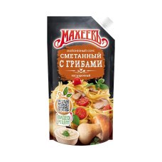 Майонезный соус "Сметанный с грибами" вес 200г. дой-пак Махеев