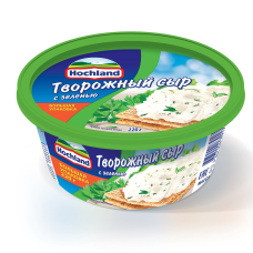 Сыр мягкий творожный с зеленью жир. 60% вес 220г HOCHLAND