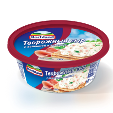Сыр мягкий творожный с ветчиной и зеленью жир. 60% вес 140г HOCHLAND