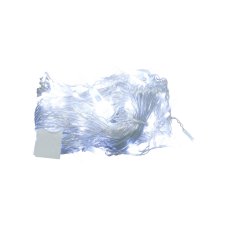 Новогодняя электрогирлянда на 195 LED ламп, размер 1200х70 cм, напряжение 220 B, мощность 12 Вт, сила тока 0,05 А, теплый белый, 1 режим (мерцание), коннектор и трансформатор в комплект входят, IP44, 39 нитей, длина шнура 5 метров, цвет провода прозрачный