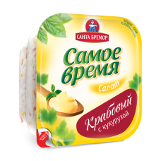 Рыбное кулинарное изделие. Салат из мяса крабового имитация "Крабовый" с кукурузой 1/250 полим. упак.