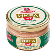 Икор. рыбн.изд.ИКРА деликатес. с копч. лососем вес 180г