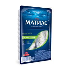 Филе сельди деликатес "Матиас" свежая зелень Санта Бремор вес 250г