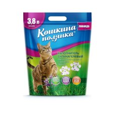 Наполнитель для туалета силикагелевый "Кошкина Полянка" с ароматом лаванды 3,8 л