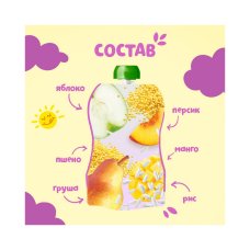 Каша б/мол Маленькое счастье Пшенно-рисовая+фрукты 111г дой-пак ДП
