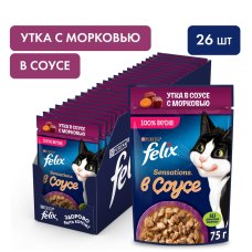 Феликс Сенсейшнс Sauce Surprise 75г Конс д/к утка, морковь